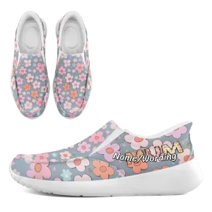 Personalized Mother's Day Sneakers, Custom Floral Design Slip On Shoes, Unique Gift