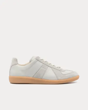 Replica Leather Light Grey Low Top Sneakers