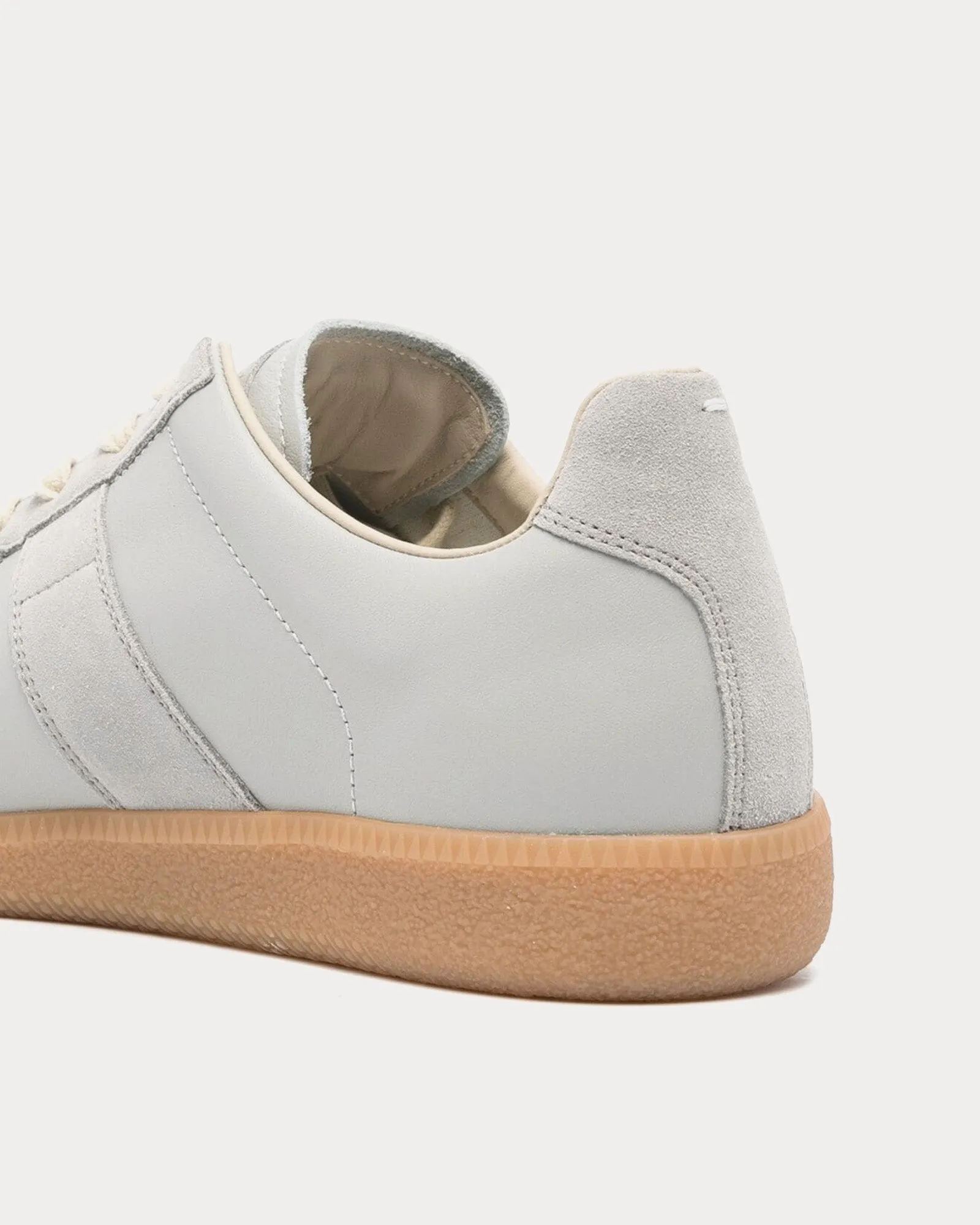 Replica Leather Light Grey Low Top Sneakers