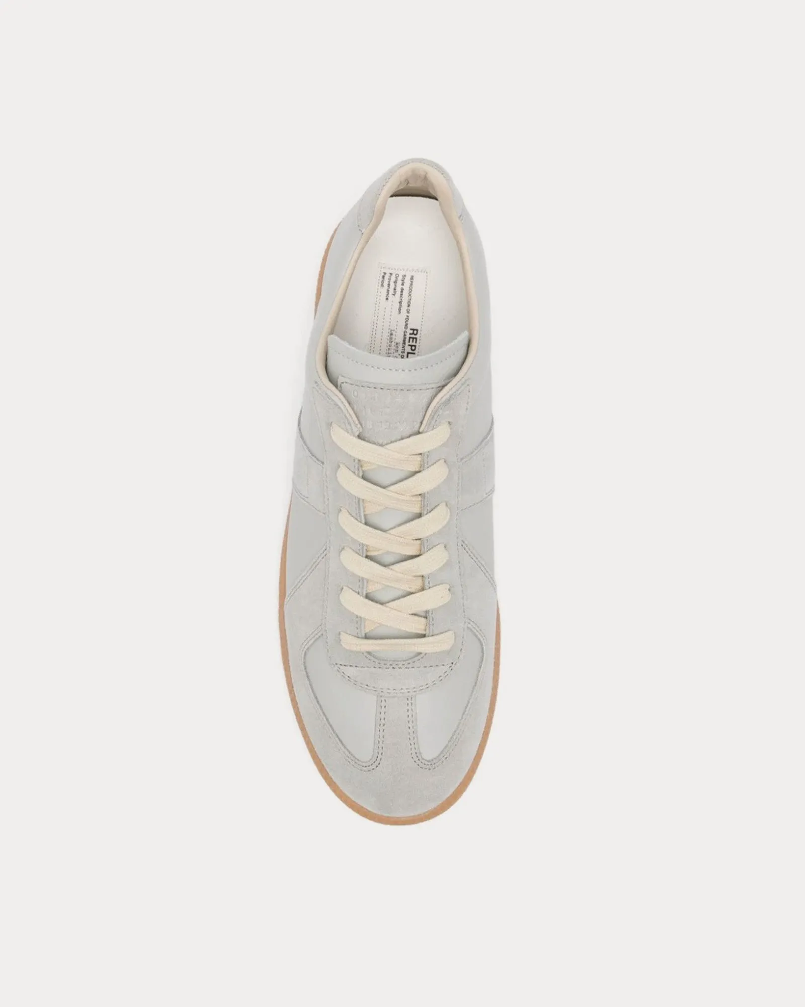 Replica Leather Light Grey Low Top Sneakers