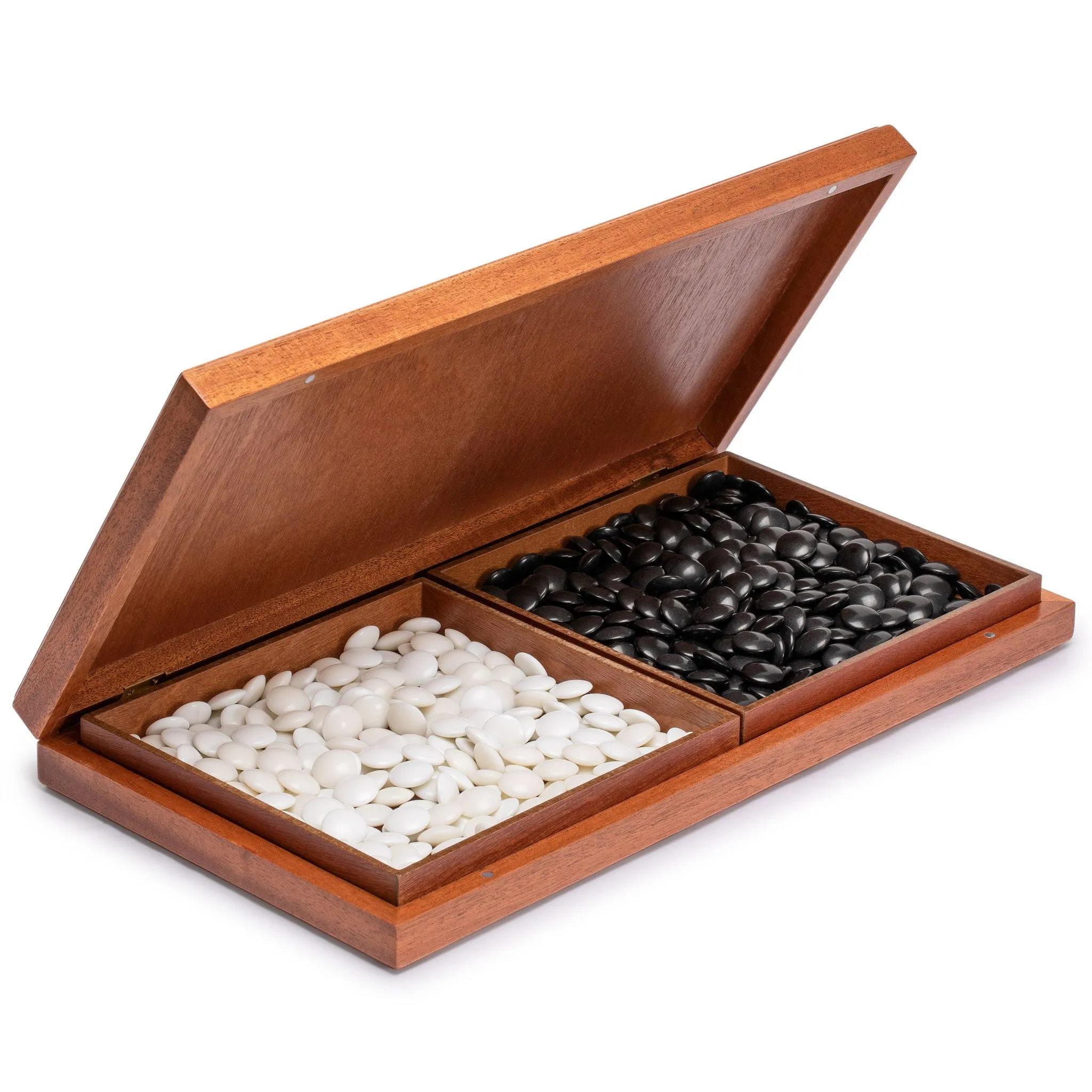 Rosewood 1" Folding Go Game Set Board with Double Convex Melamine Stones