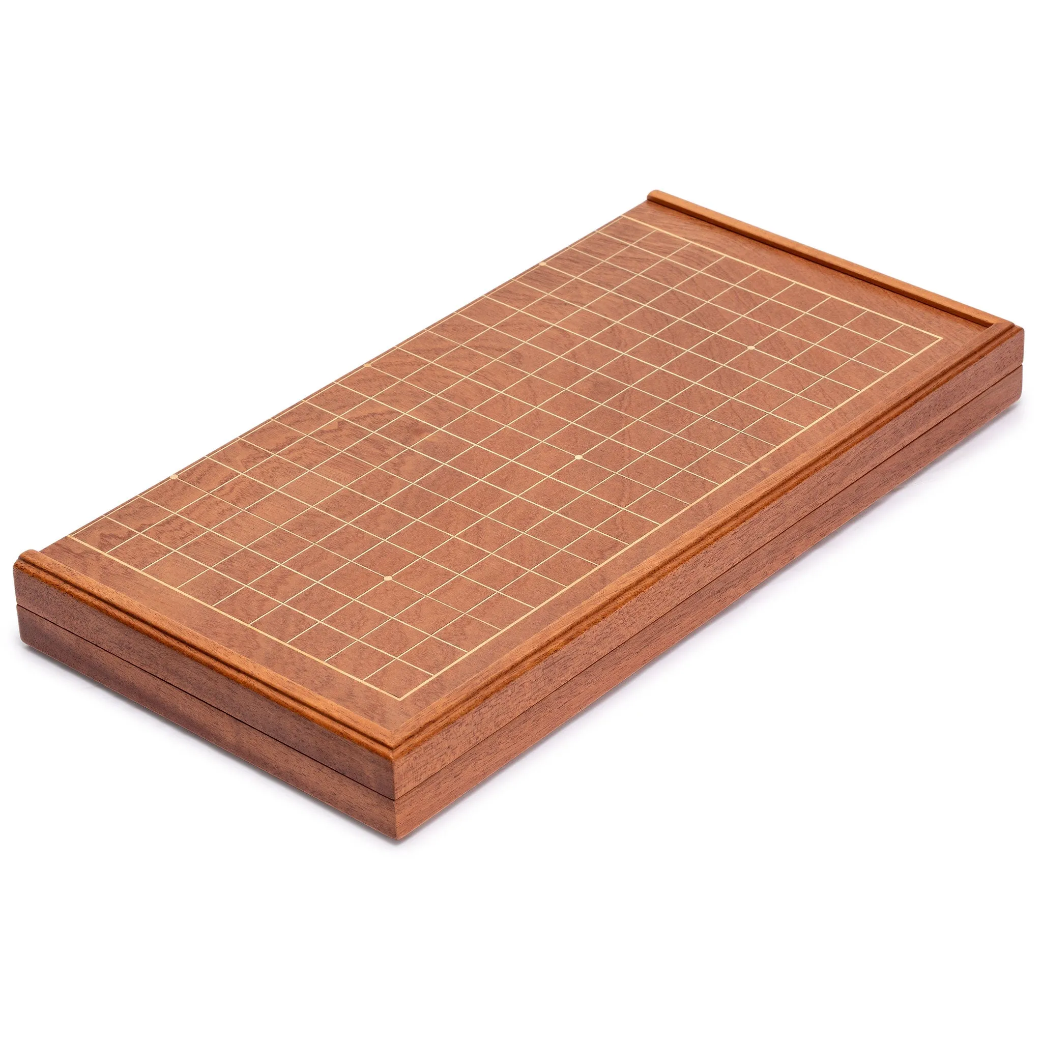 Rosewood 1" Folding Go Game Set Board with Double Convex Melamine Stones