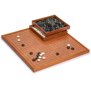 Rosewood 1" Folding Go Game Set Board with Double Convex Melamine Stones