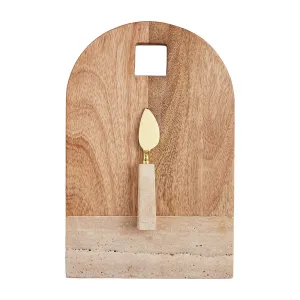 Rounded Travertine Board w/ Spreader
