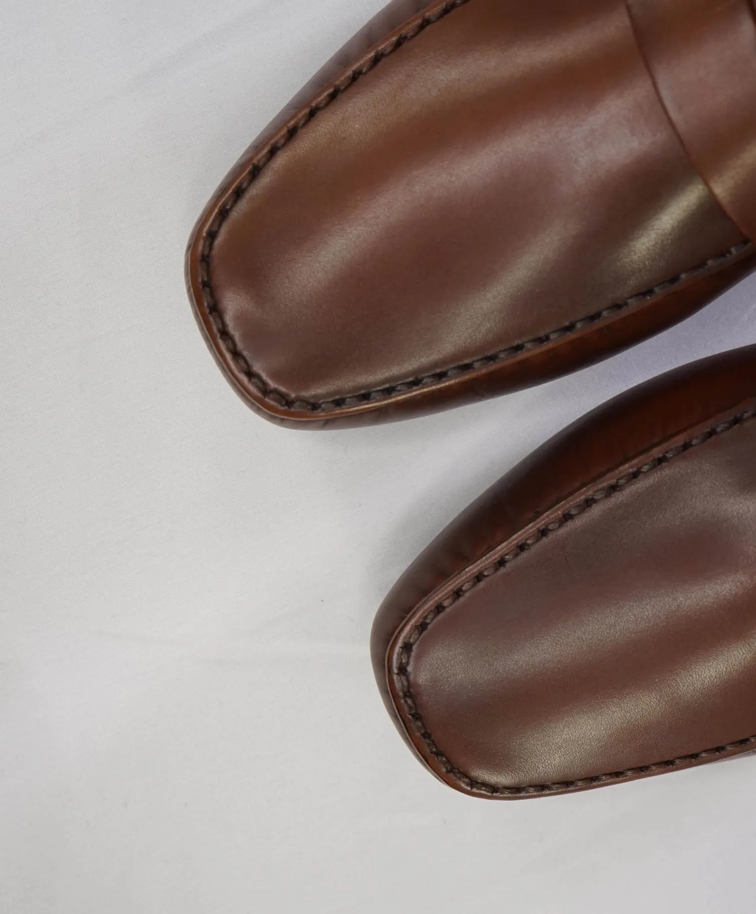 Santoni Solid Brown Leather Footwear U.S. 9.5