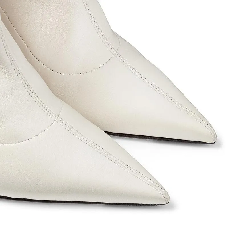 Sexy PU Plain Point Toe Strap High Heel Ankle Boots