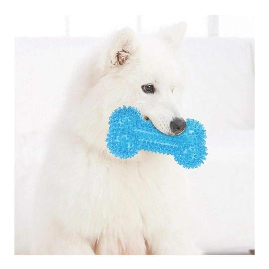Soft Spike Dumbbell Chew Toy Teething Toy (Color May Vary)