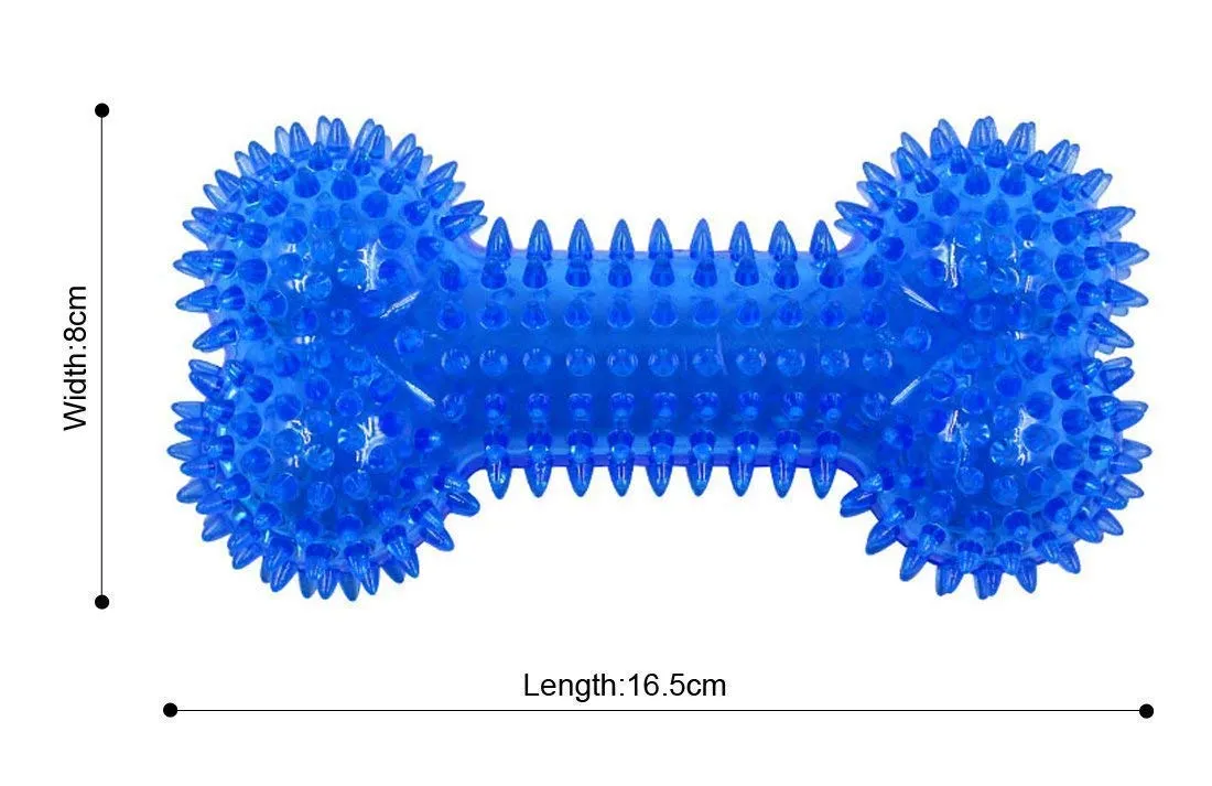 Soft Spike Dumbbell Chew Toy Teething Toy (Color May Vary)