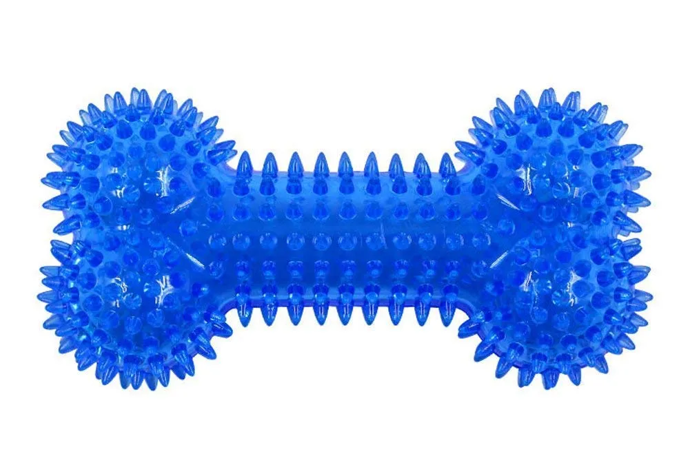 Soft Spike Dumbbell Chew Toy Teething Toy (Color May Vary)
