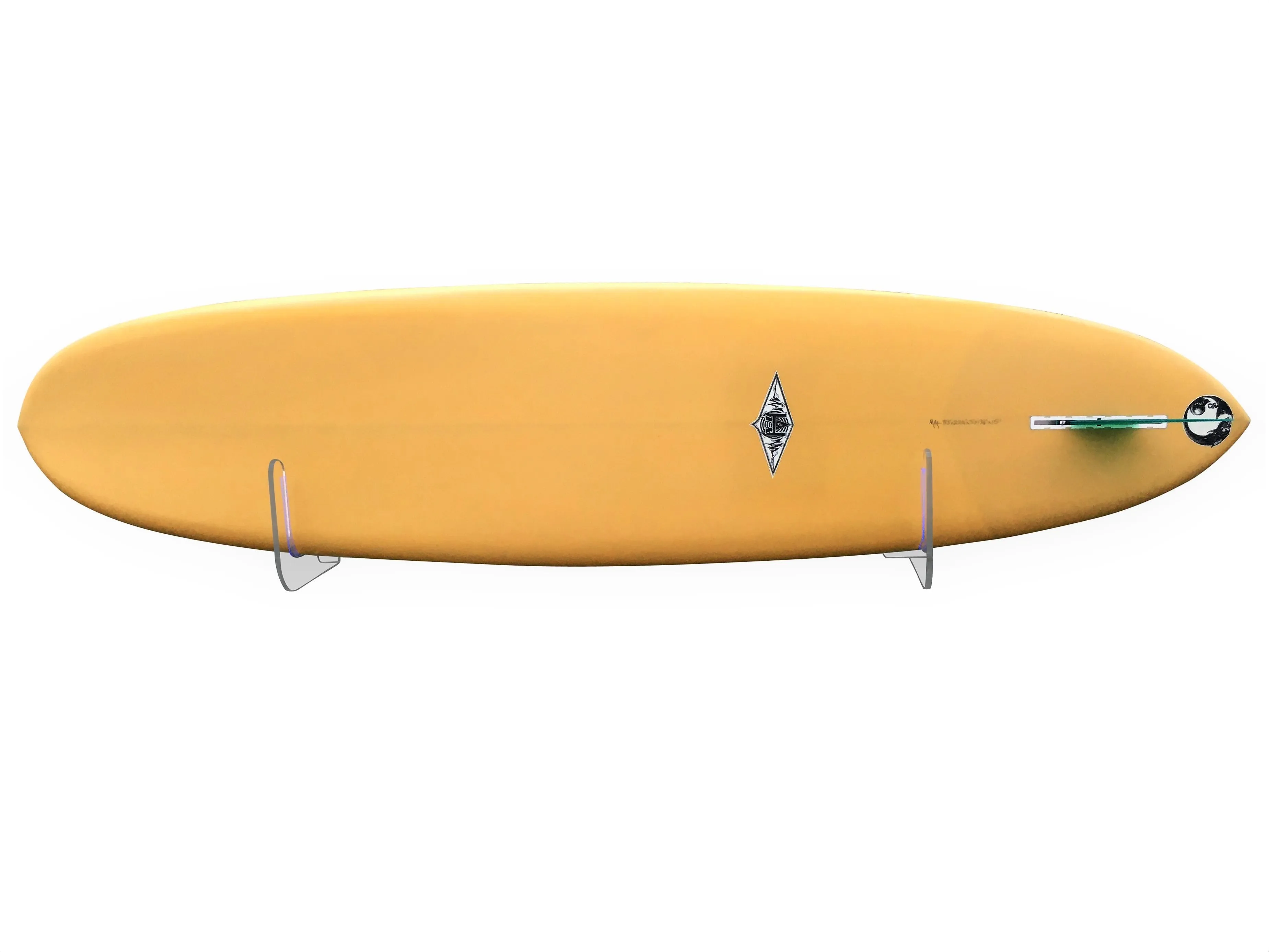 Surfboard Wall Rack RAIL UP - Fins up to 6" - Clear Mount Acrylic