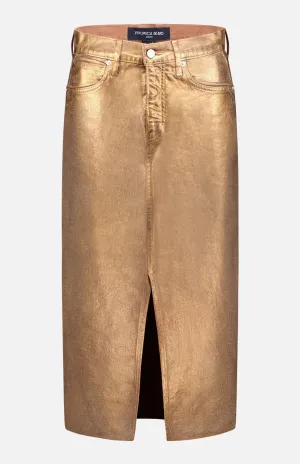 Victoria Long Midi Skirt Metal