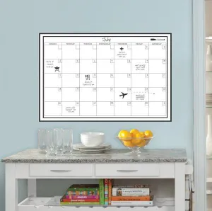 White Monthly Dry Erase Calendar Decal
