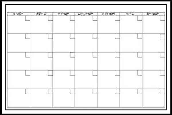 White Monthly Dry Erase Calendar Decal