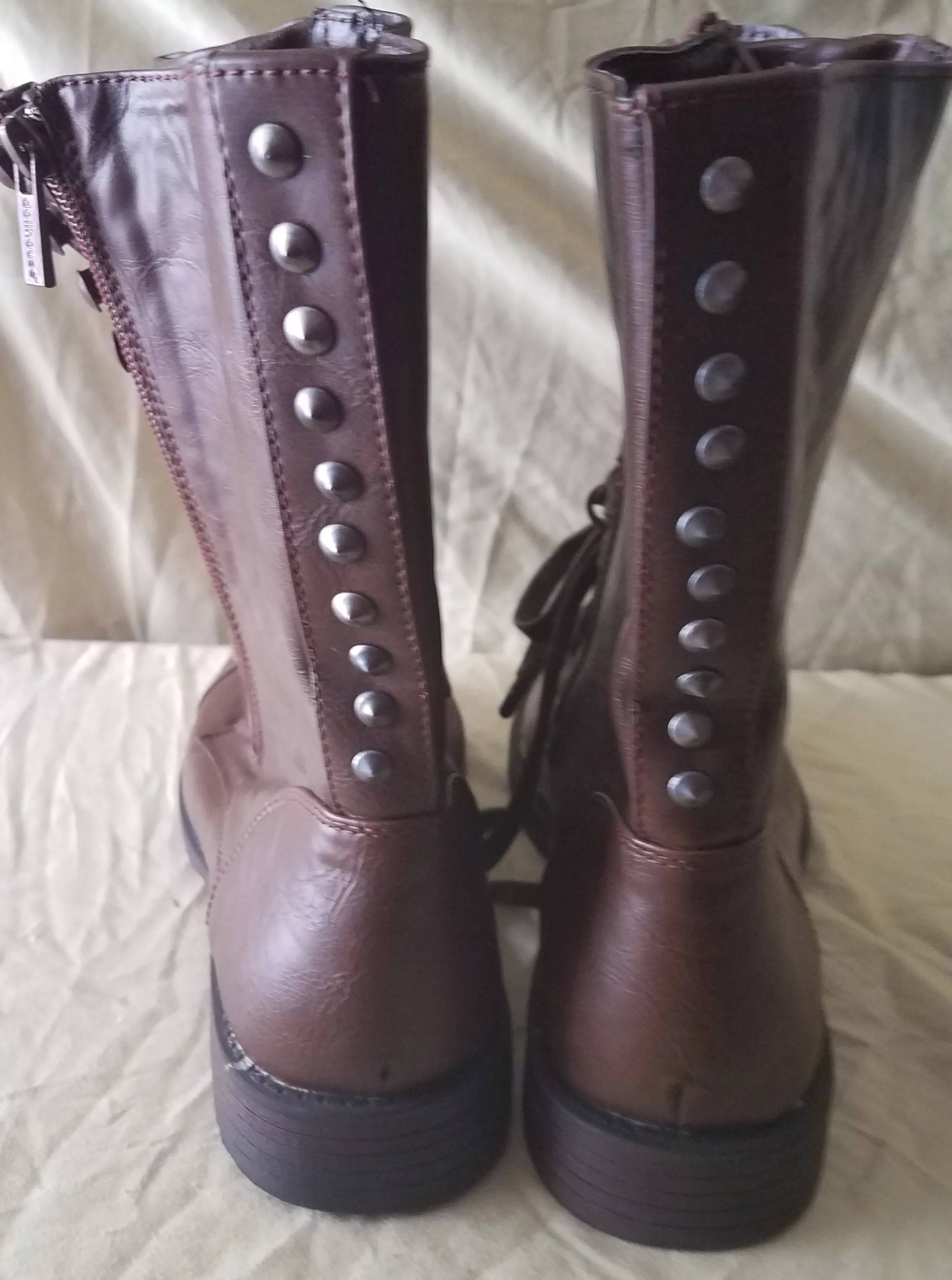 Women's Brown Size 8.5 DOLLHOUSE Laceup / Zip Up Boots